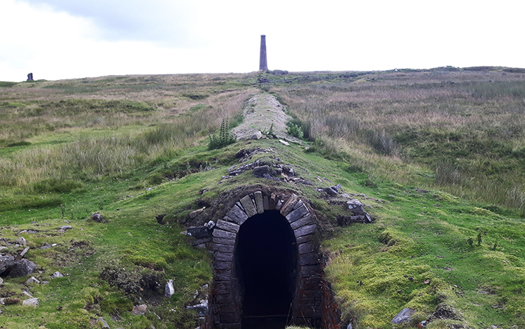 Following the flue towards the smelt mill chimney