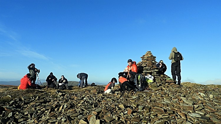 Lunchtime at the summit of Fountain's Fell