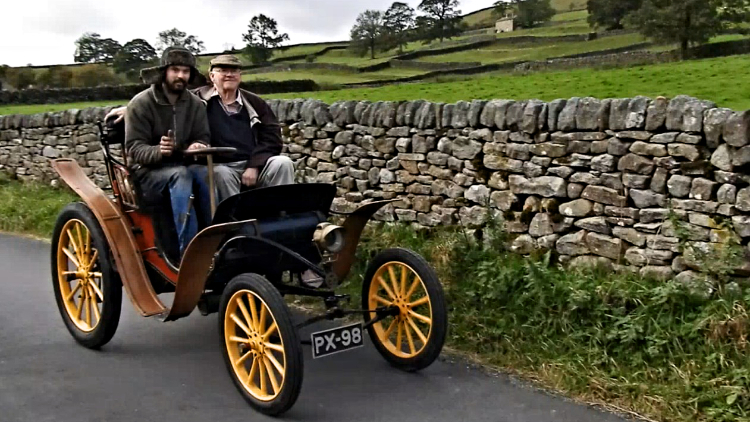 Mr Evison being chauffeured in the Clement Panhard