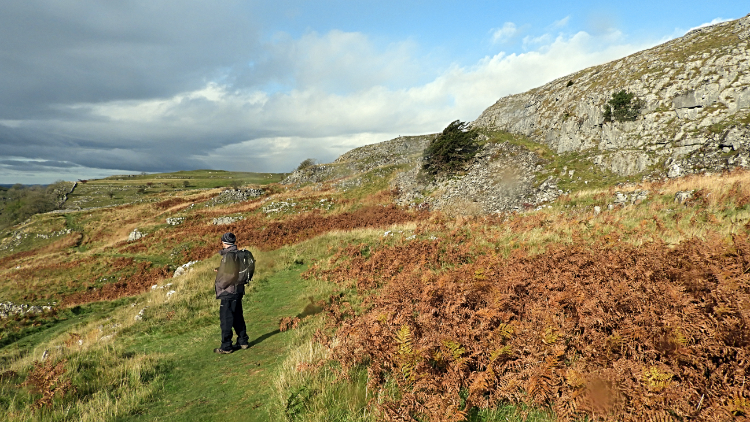 Dave looks out north-west from Giggleswick Scar