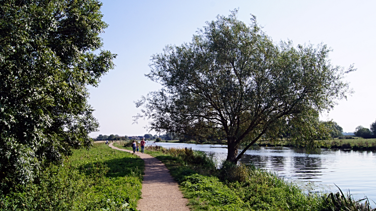 The riverside path