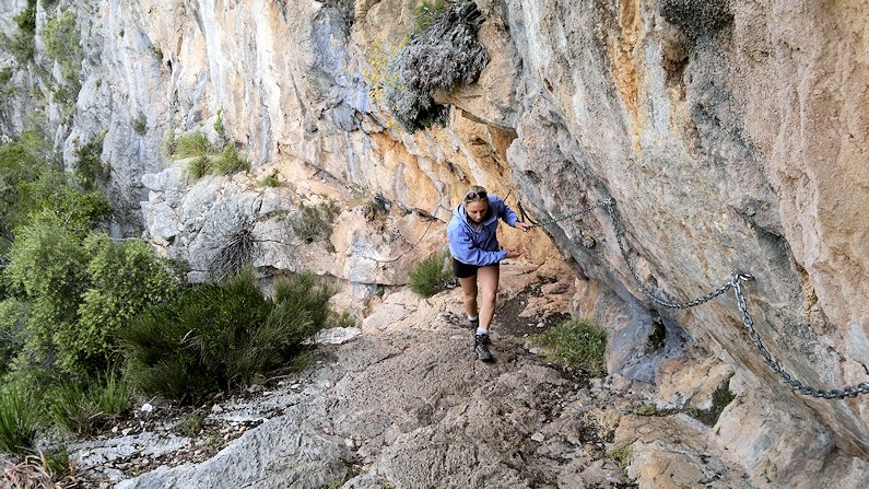 A section of Via Ferrata in the Mallorca mountains