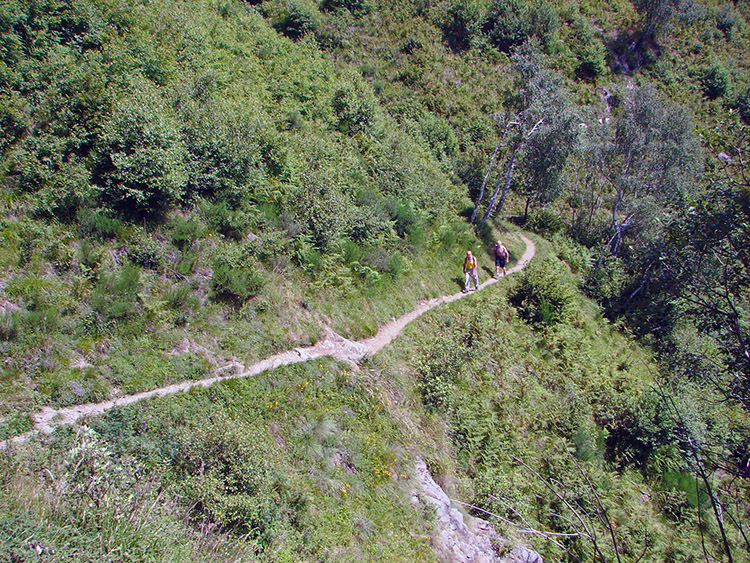 Looking back to the path from Rifugio Menaggio