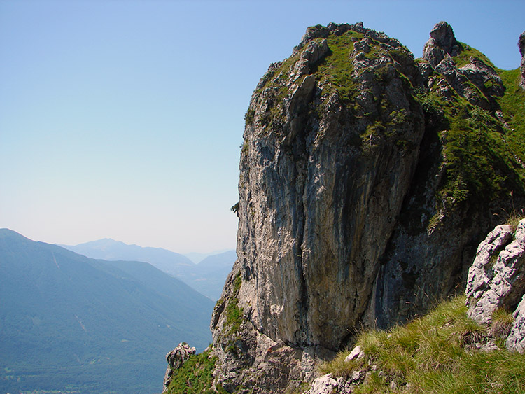 A fantastic rock obelisk on Monte Grona