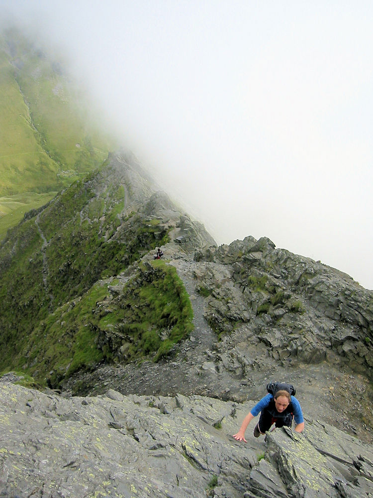 Scrambling up Foule Crag