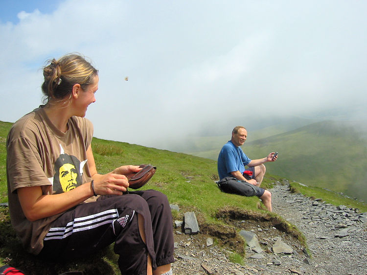 Taking a breather after scrambling Foule Crag