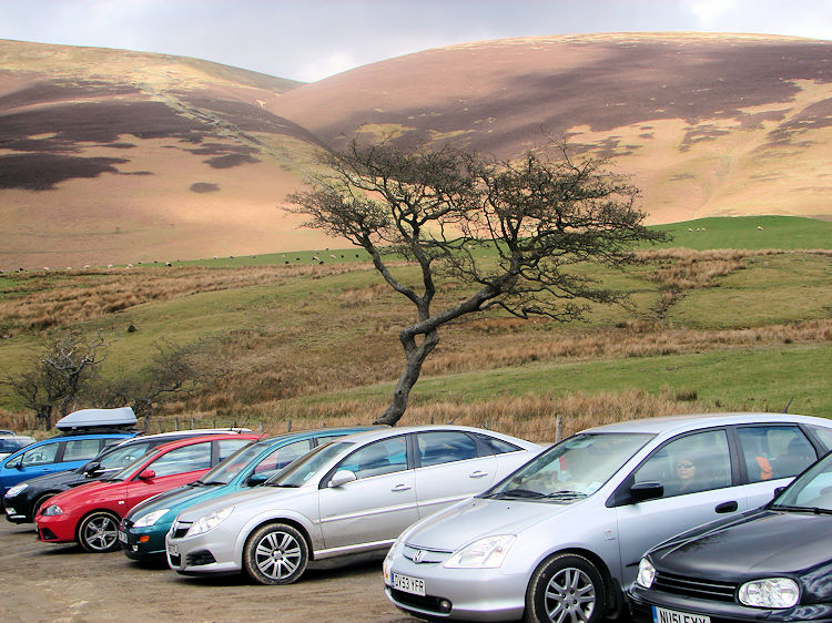 The busy car park near Latrigg