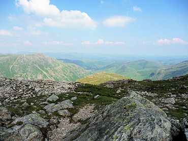 The sloping rock at Three Tarns before the Band