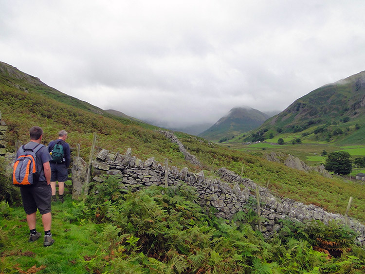 The Nab is shrouded in cloud as we start to climb