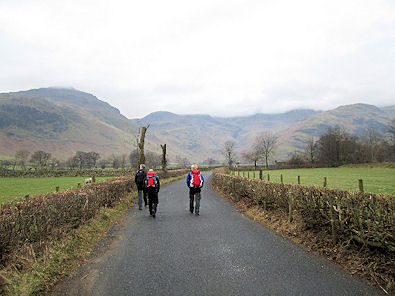 Heading off on the walk towards Stool End Farm