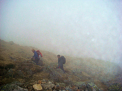 Ascending to the start of the Climbers Traverse