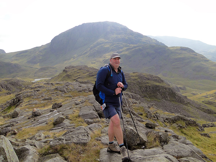 Tim enjoys the view from Seathwaite Fell