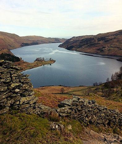 Looking across Haweswater from Riggindale Crag