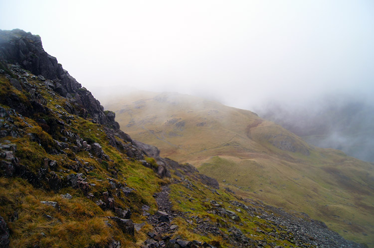 Looking down to Black Sail Pass