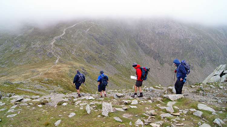 Walkers descending to Goat's Hawse