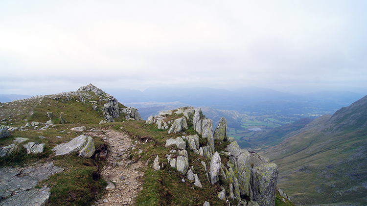 Exposed path to Great Carrs