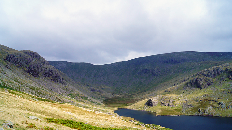 Looking across Seathwaite Tarn to Dow Crag