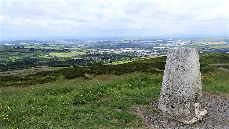 View from Darwen Hill trig pillar to Blackburn