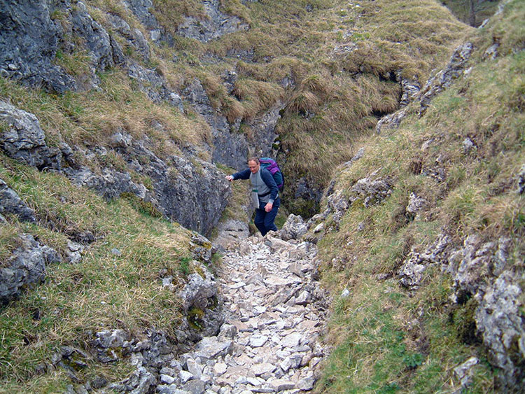 Climbing out of Coniston Dib