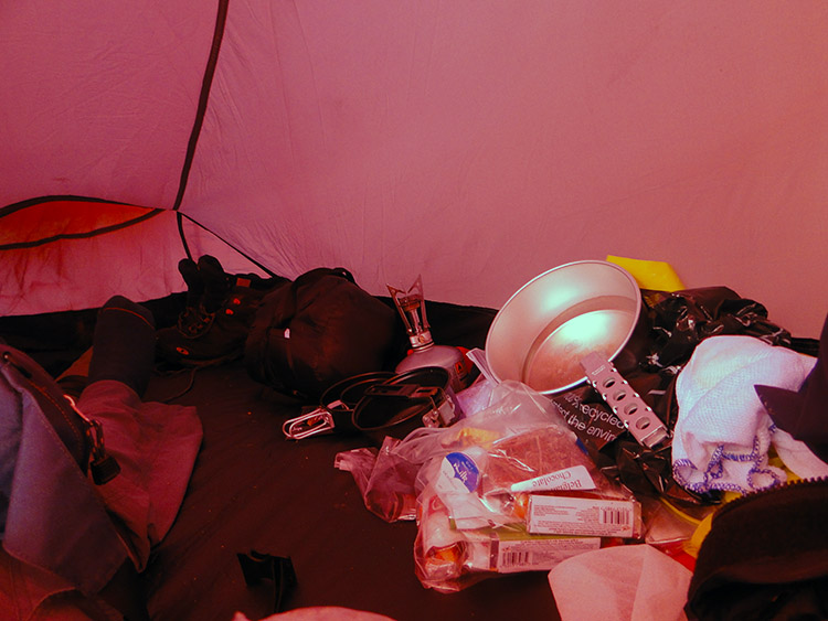 Inside the tent