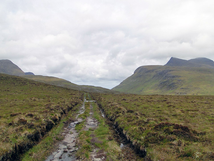 The track to Lochan Fada and Lochan nan Ealachan