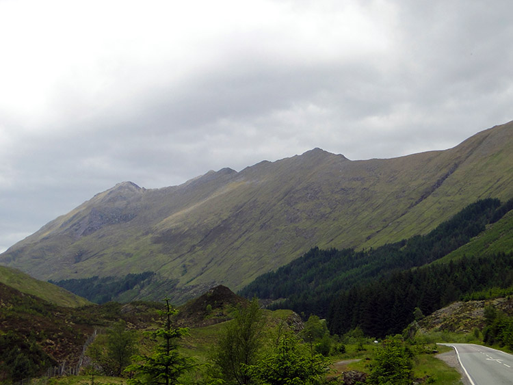 Five Sisters of Kintail seen from Eas-nan-Arm Bridge