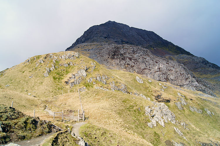 After the stile the real climbing begins