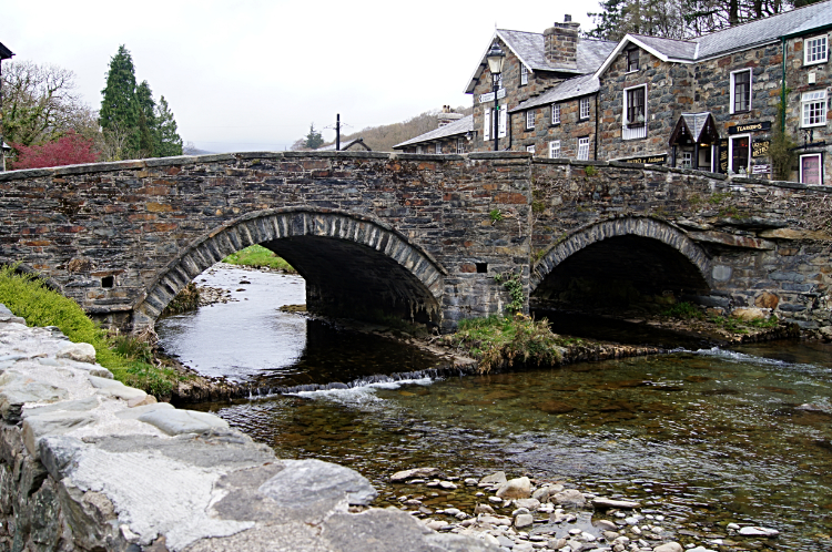 The finish of the stage in Beddgelert