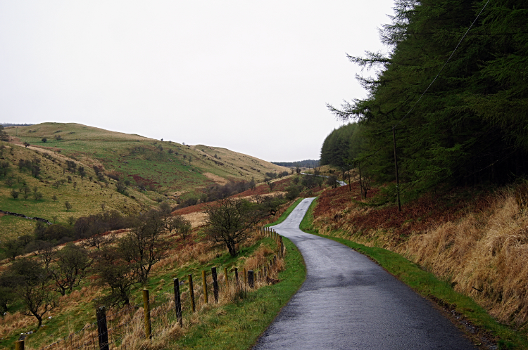 Climbing the road to Cwm Berwyn