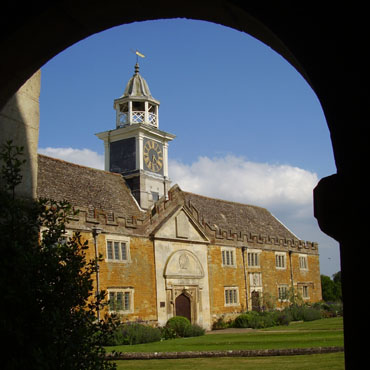 Nevill Holt stable block from the church porch