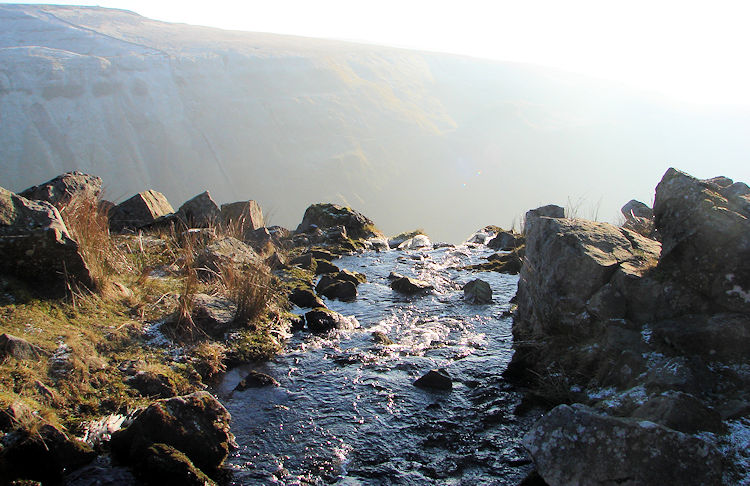 Water flows into High Cup Gill at Hannah's Well