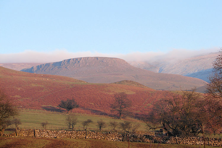 Dusk turns the hills red