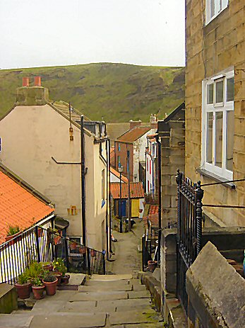 Staithes has many steep and narrow alleyways