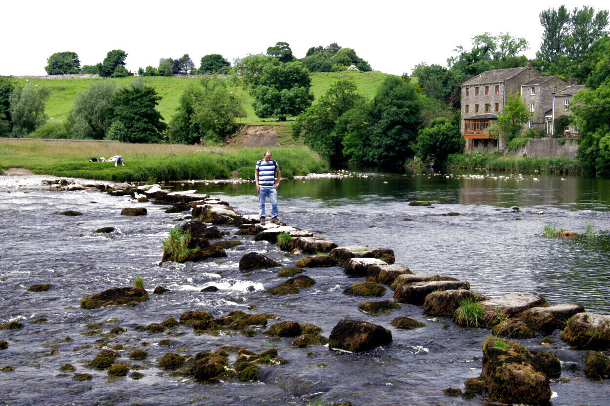 Stepping stones across the River Wharfe