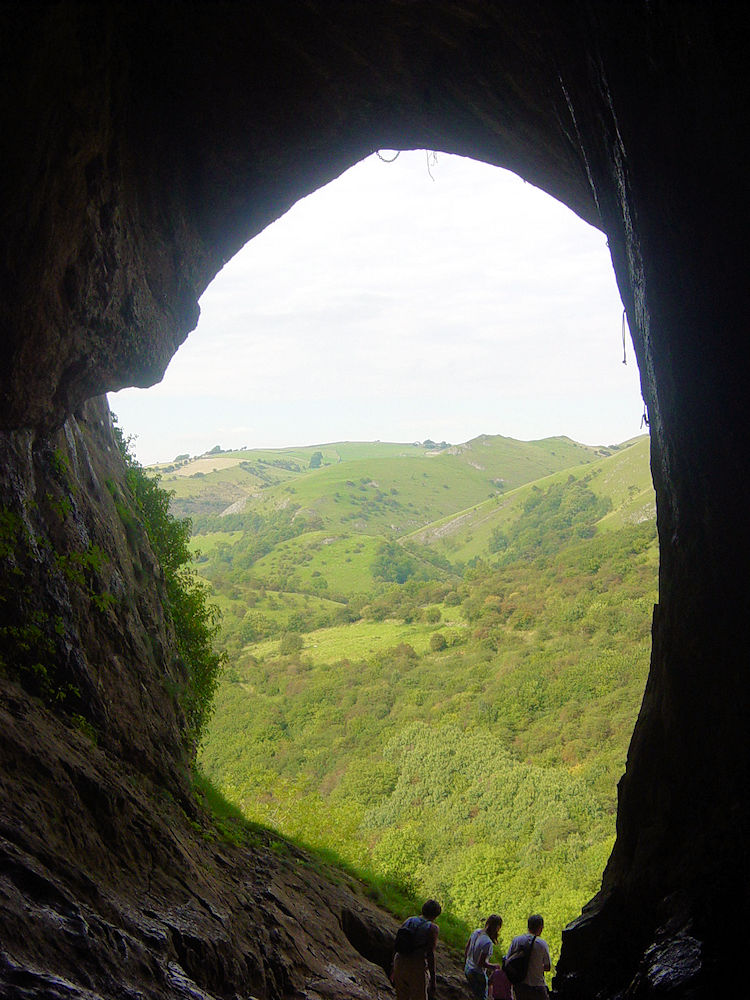 The view out from inside Thor's Cave