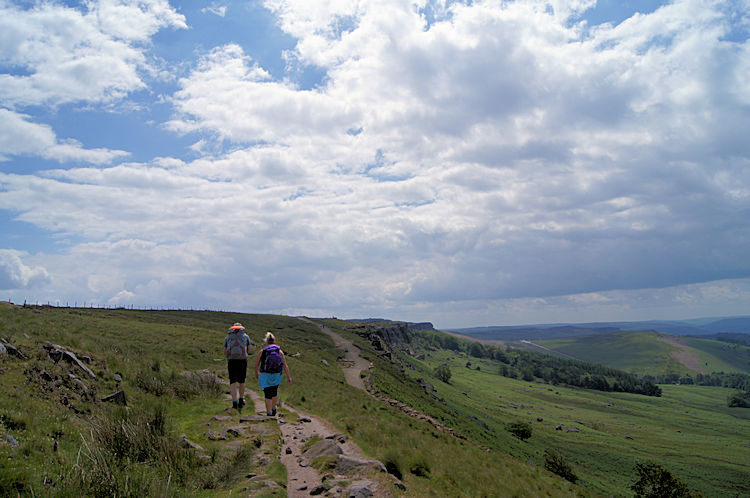 Hikers on Stanage Edge
