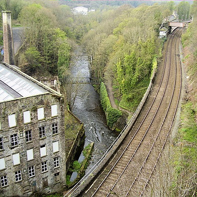 Railway and River Goyt at New Mills