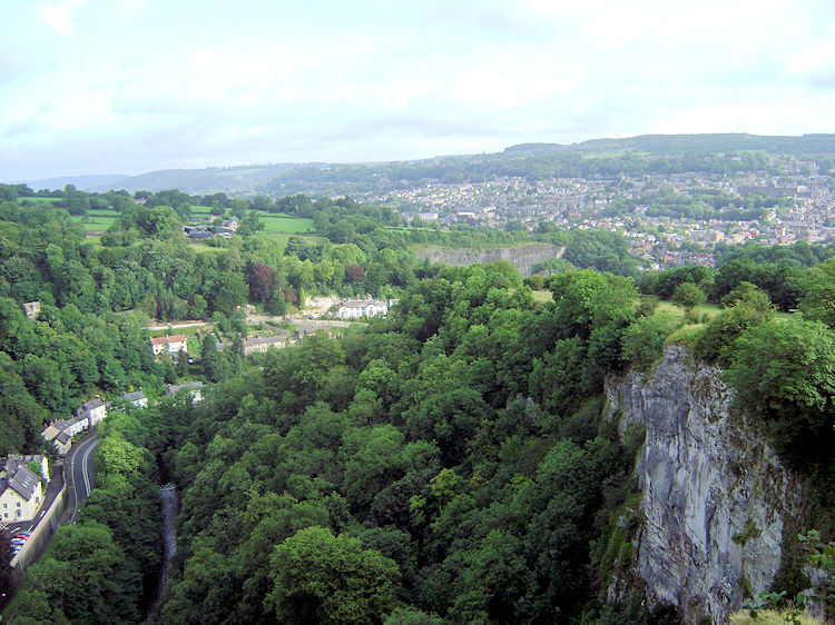 The view north to Matlock from High Tor