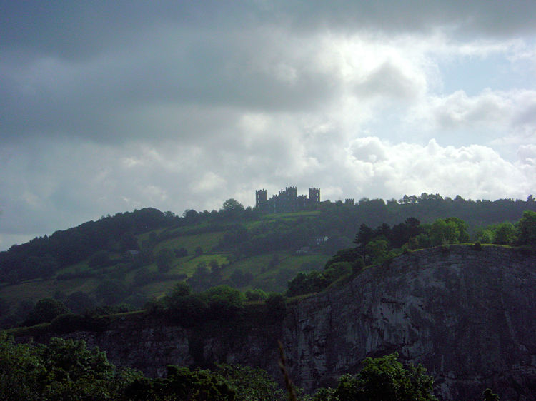 Riber Castle of the limestone cliff of High Tor