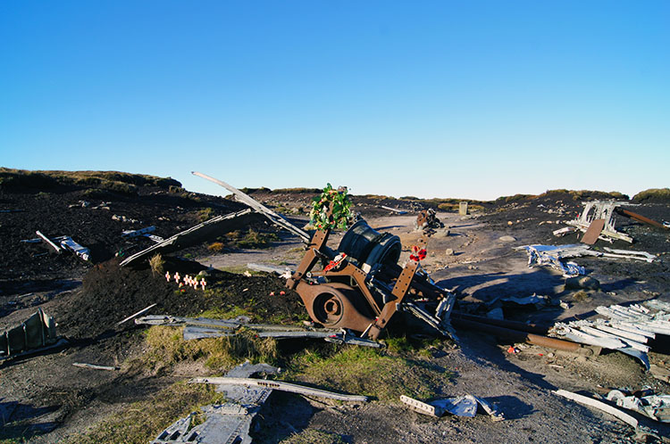 Respectful tributes covered the crash site