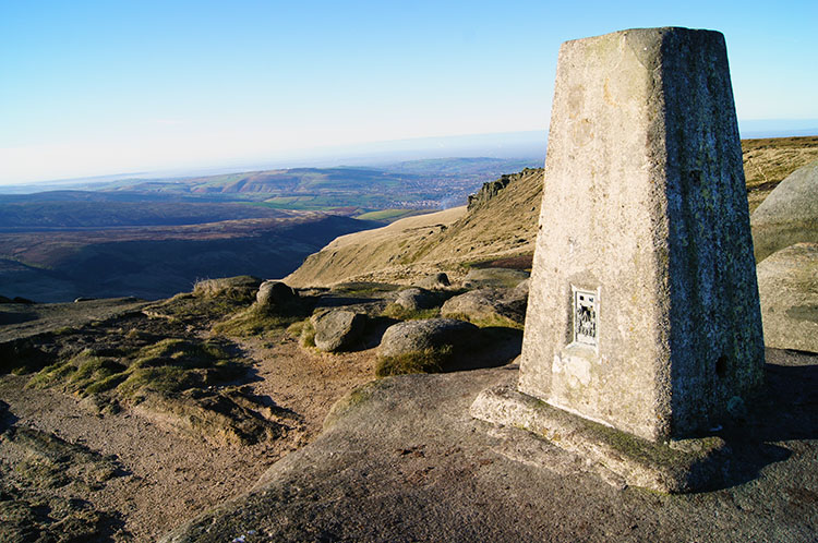 Trig point on Shelf Moor