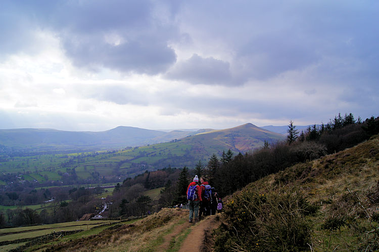 Climbing to Win Hill near Twitchill Farm