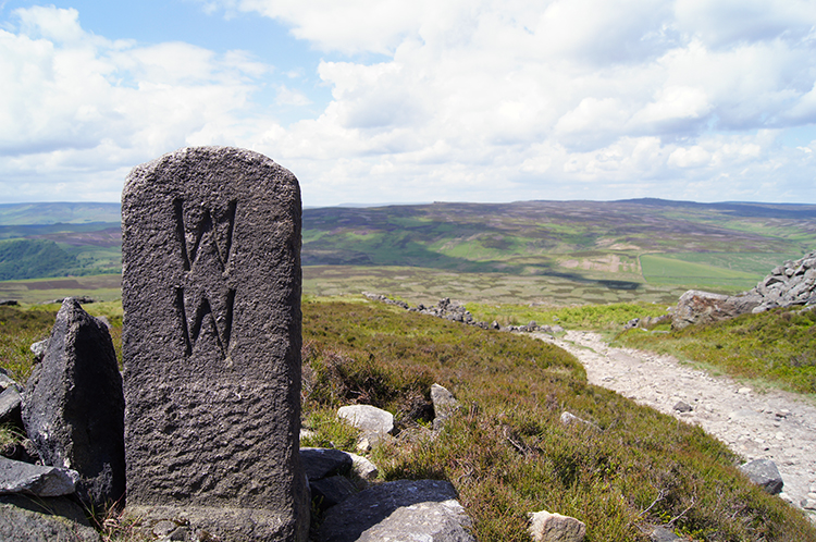 Boundary stone at Stanage End