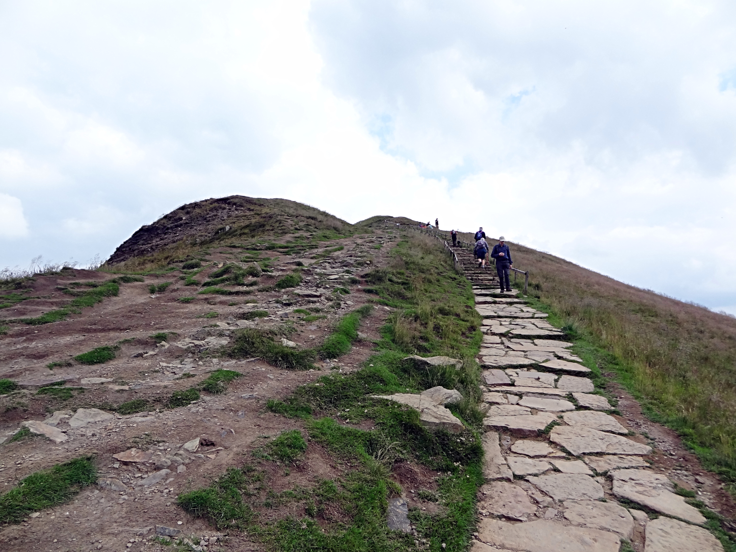 Climbing the steps to Mam Tor