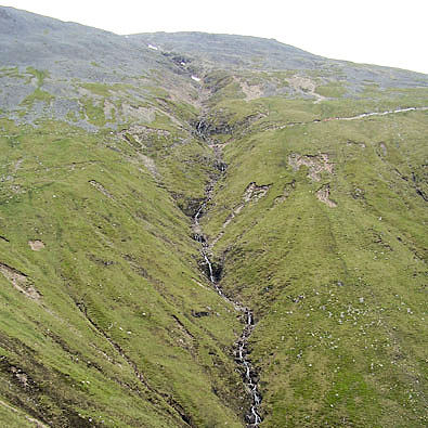 The path crosses a stream