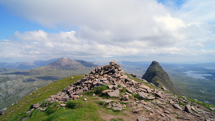 The view east from the summit of Suilven