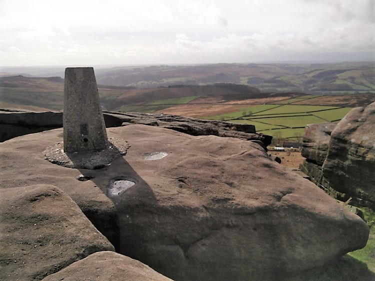 Trig point at Stanage Edge