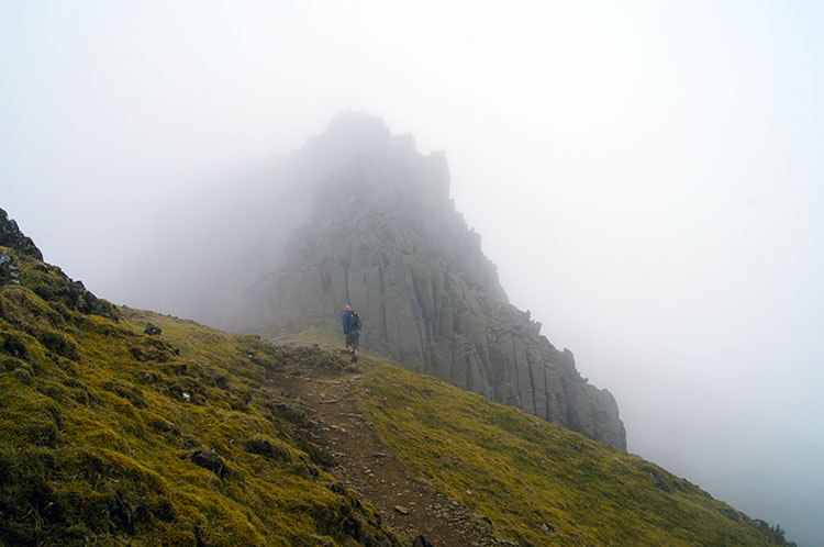 Another pinnacle on Garnedd Ugain appears ahead of us