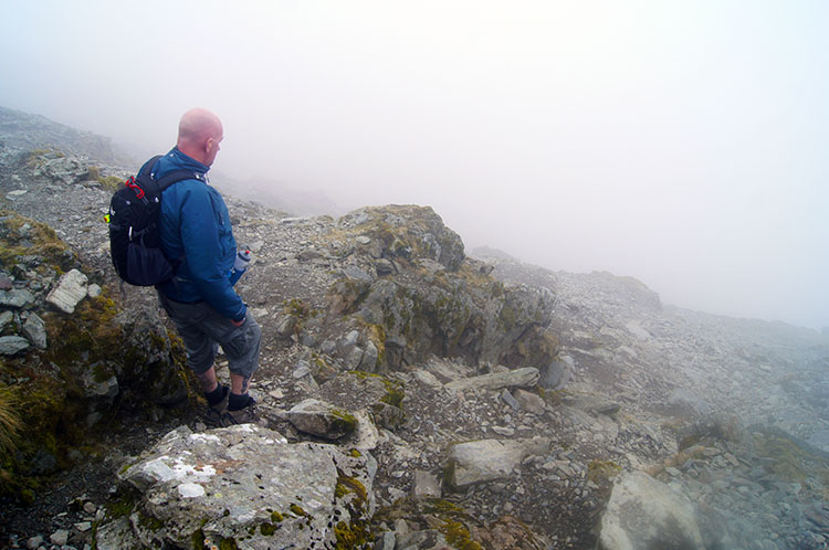 Finding the way down to the Watkin Path