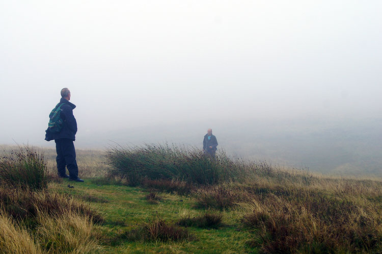 In cloud on the Black Mountains near Pen Twyn Glas